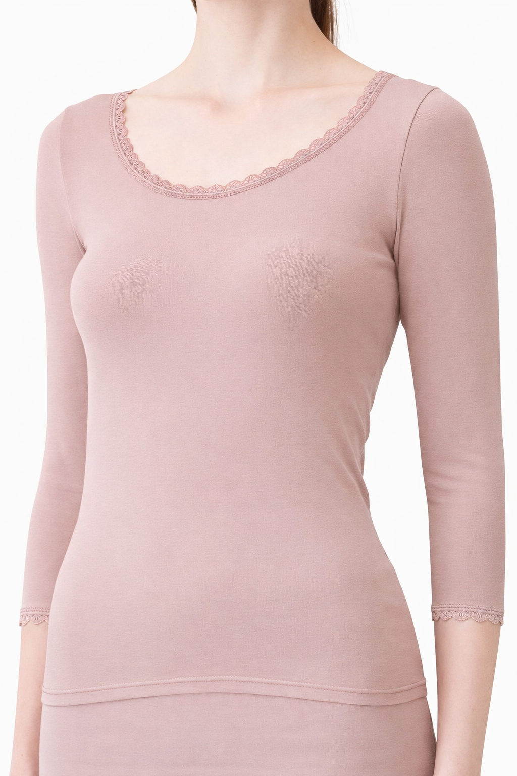 6247　レース付7分袖