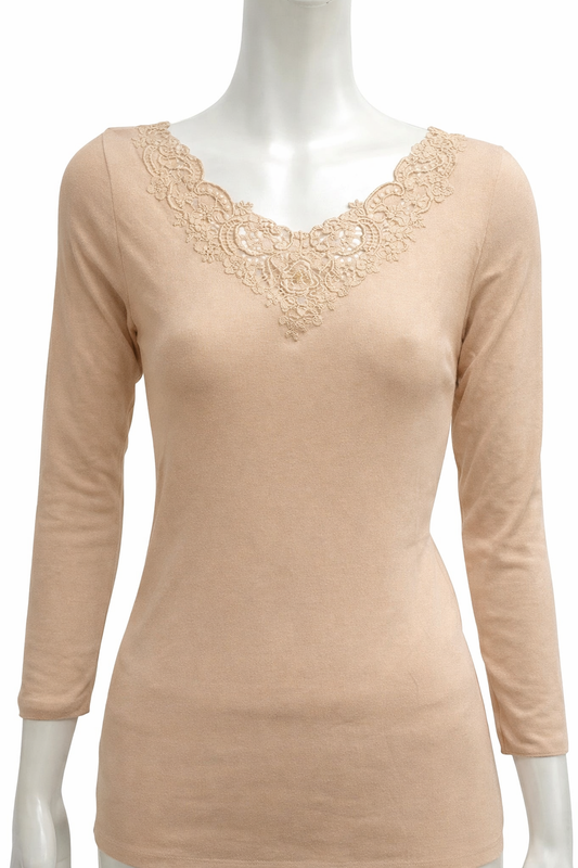 6828 レース付7分袖